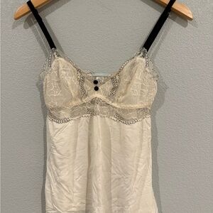 Eberjey Cream Lace Cami with Black Accents